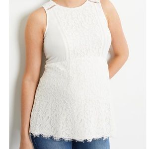 A Pea in the Pod Lace Peplum Maternity Top